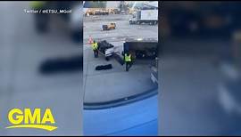 Video shows Delta baggage handlers tossing college team’s golf clubs
