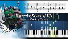 Howl’s Moving Castle - Merry-Go-Round of Life - Piano Tutorial with Sheet Music