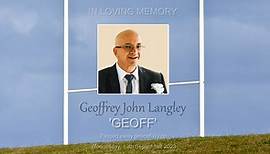 In Loving Memory of Geoffrey Langley (Geoff) Funeral Announcement