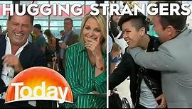 Steve Jacobs hugs strangers at the airport | TODAY Show Australia