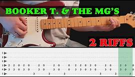 Easy guitar riff series - BOOKER T. & THE MG'S - 1. Green Onions 2. Time is tight (with tabs)
