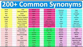 Synonyms: Learn 200+ Common Synonyms | Improve English Vocabulary