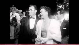 Rock Hudson arriving at Academy Awards Ceremony March 30, 1955.wmv