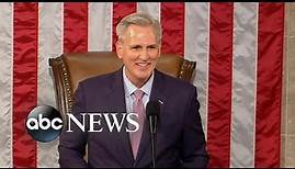 Kevin McCarthy delivers remarks after being elected Speaker of the House