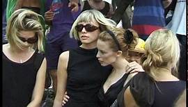 Archive footage of Michael Hutchence funeral with Kylie Minogue