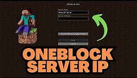 Minecraft OneBlock Server IP 2024