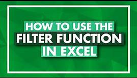 How to Use the FILTER Function in Excel - Excel FILTER Tutorial