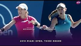 Monica Niculescu vs. Caroline Wozniacki | 2019 Miami Open Third Round | WTA Highlights