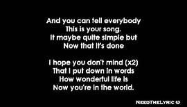 Ellie Goulding - Your Song + Lyrics