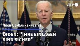 Biden zu Pleite von Silicon Valley Bank: "Ihre Einlagen sind sicher" | AFP