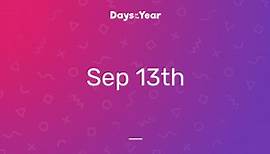 National Days on September 13th, 2024