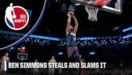 Ben Simmons STEALS AND SLAMS for the Nets in his return 😤 | NBA on ESPN