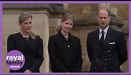 Prince Edward, Sophie and Lady Louise Windsor View Tributes for Prince Philip