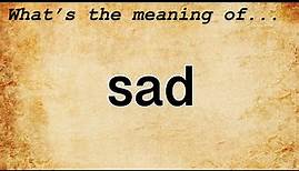 Sad Meaning : Definition of Sad