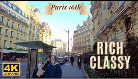 [4K] Paris 16th richest neighborhood arrondissement walk tour Arc de Triomphe Trocadero Tour Eiffel