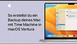 So erstellst du ein Backup deines Mac mit Time Machine in macOS Ventura | Apple Support