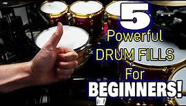 5 POWERFUL Drum Fills For Beginners! | Easy Beginner Drum Fills - DRUM LESSON