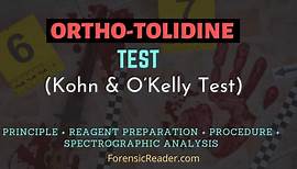 Orthotolidine Test (Kohn & O’Kelly test): #Principle, Reagent & Procedure