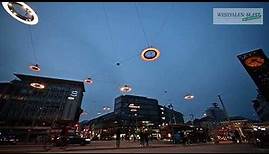 Nachtsonnen eingeschaltet: Die neue Beleuchtung auf dem Jahnplatz in Bielefeld