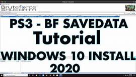 [PS3] BruteForce Savedata Tutorial - How to install on Windows 10 - Step by Step Guide👻😉