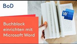 Buchblock einrichten mit Microsoft Word