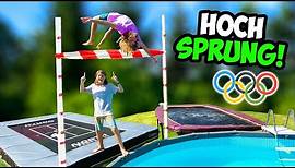 SUPER TRAMPOLIN HOCHSPRUNG Challenge in den POOL! (OLYMPIA 2021)