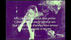 Serge Gainsbourg "Sorry Angel" Lyrics/Paroles