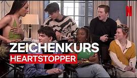 Alice Oseman zeigt dem "Heartstopper"-Cast, wie man Nick und Charlie zeichnet | Netflix