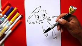 How to Draw Mew from Pokemon - Step by Step Drawing Lesson