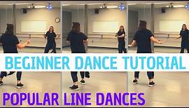 Popular Line Dances (BEGINNER DANCE TUTORIAL) Cupid Shuffle, Wobble, Cha-Cha Slide -- Step-by-Step