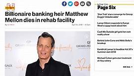 Cryptocurrency Billionaire Matthew Mellon Dies Suddenly in Rehab