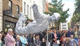 Silver man secret revealed from start to finish, floating and levitating trick