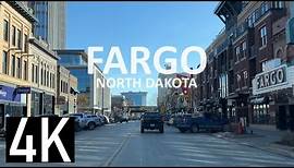 Road Tour of Fargo, North Dakota & Moorhead, Minnesota 4K - Downtown Fargo & Surrounding Area