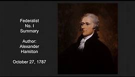 Federalist 1 Summary