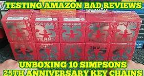 10 x Simpsons 25th anniversary keychains unboxing - Testing Amazon bad reviews