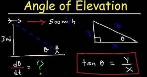 Related Rates - Angle of Elevation Problem