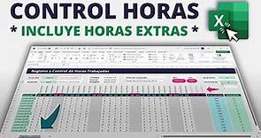 Plantilla para Calcular HORAS TRABAJADAS en Excel - Incluye HORAS EXTRAS (Sin Macros)