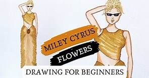 MILEY CYRUS VIDEO OUTFIT FLOWERS. Illustration for Beginners. #illustration #design #sketch #easy