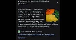 Science breakthrough (Genetically modified organism) Golden Rice