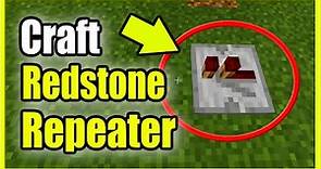 How to Make a Redstone Repeater in Minecraft Survival (Recipe Tutorial)