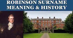 Robinson Surname History