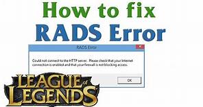 How to Fix League of Legends RADS ERROR in Windows 10