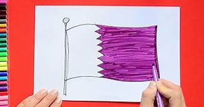 How to draw National Flag of Qatar
