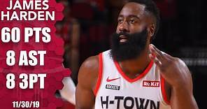 James Harden scores 60 points in 31 minutes for Rockets vs. Hawks | 2019-20 NBA Highlights