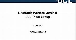 Electronic Warfare Seminar - Dr Clayton Stewart