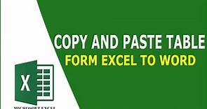 How to copy and paste table from excel to word 2016 | How to Copy & Paste Excel Data into Word Table