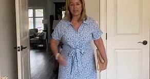 Im loving this beautiful blue and white dress I love the style, it’s figure flattering. It does have functional buttons and a ties at the waist. This dresses from @Amazon Fashion all links are on my Instagram page stylishlyfifty #fashionover50 #fashionblogger #fashionstyle #casualstyle