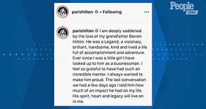 Paris Hilton Mourns the Death of Grandfather Barron Hilton: 'Always Wanted to Make Him Proud'