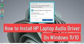 How to Install HP Laptop Audio/Sound Driver On Windows 11/10