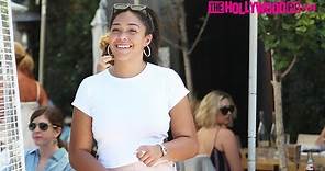 Jordyn Woods Speaks On Her Hot New Instagram Style & Modeling While Leaving Lunch At Zinque Cafe